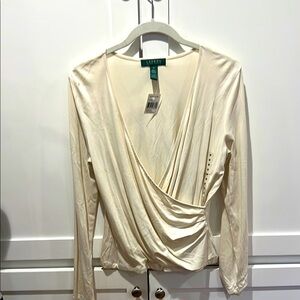 Ralph Lauren Cream Wrap Top